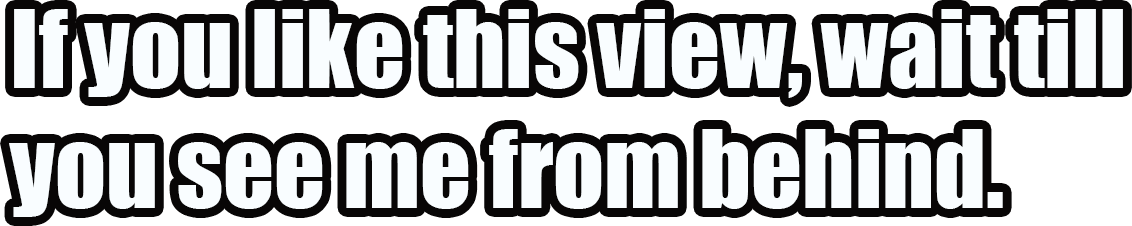 If You Like This View Wait Till You See Me From Behind